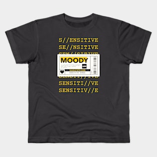 Moody Handle With Care Warning Label Kids T-Shirt